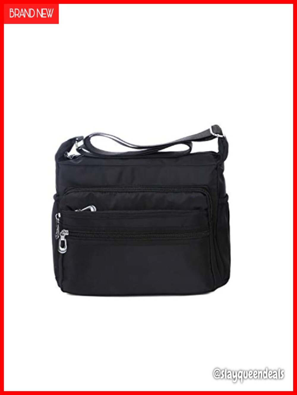 Water Resistant Nylon Crossbody Bag Multi Pockets Travel Purse